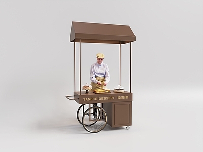 复古中古甜品面包店 面包店试吃推车 试吃台甜品台 面包店外摆推车 售卖车餐车 面包柜