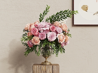 现代花艺 玻璃花瓶 花艺花卉 鲜花摆件 插花花艺 装饰品摆件