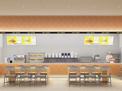 现代美式快餐店 汉堡店 中餐 快餐 披萨 西餐厅