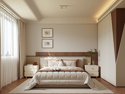 现代中古家居卧室 主卧 次卧 老人房