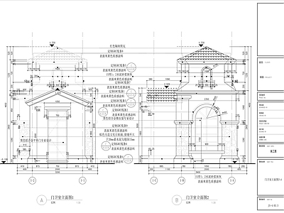 门岗与安防 欧式古典入口岗亭 法式塔楼岗亭 施工图