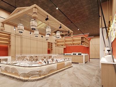 新中式现代其他餐饮空间 明档 餐饮店 过道