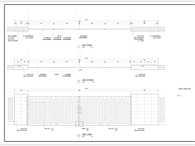 小区车行出入口 消防门 铁艺门 加长门 施工图