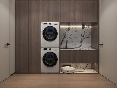 现代阳台 洗衣房扫地机器人