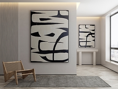 现代侘寂挂画 油画 书房挂画 茶室挂画 客厅挂画 玄关挂画