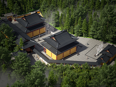中式寺庙建筑 寺庙 中式建筑 传统 古建