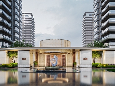 现代小区建筑 示范区门头 海派示范区 现代示范区大门