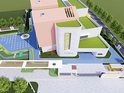 现代教育校园景观 幼儿园 学校