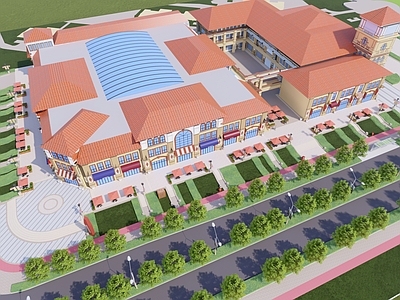 现代商业综合体景观 商业景观 商业综合体 商业街