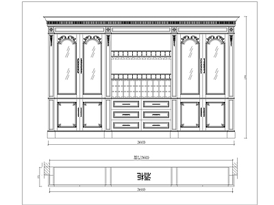 欧式家具图库 动态图块 欧式酒柜 欧式酒柜 施工图