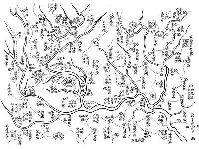 中式其他挂画 巴州地图