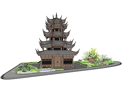 中式新中式古建筑 魁星楼 中式 阁楼 塔 古建筑