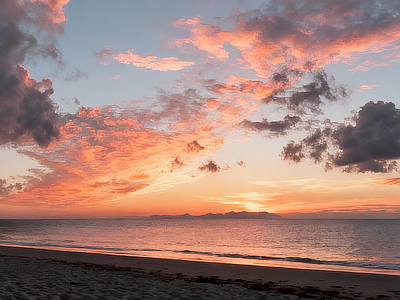 现代天空HDR 海边晚霞HDR 黄昏HDR