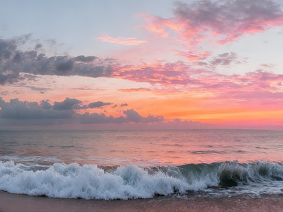 现代天空HDR 海边晚霞HDR 黄昏HDR