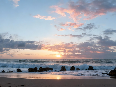 现代天空HDR 海边晚霞HDR 黄昏HDR