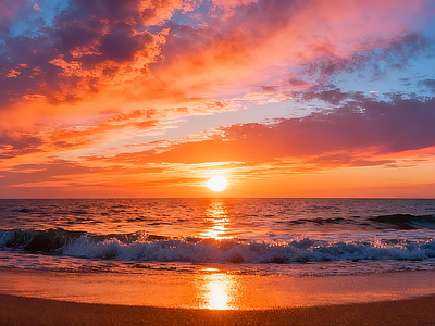 现代天空HDR 海边晚霞HDR 黄昏HDR