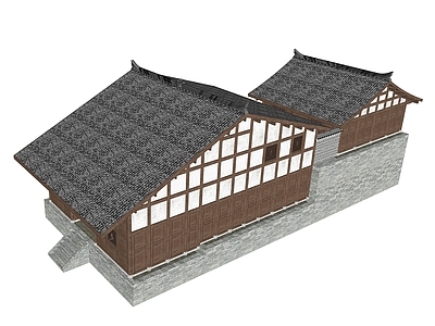 中式新中式乡村民房 川西 民居 住宅 木结构 民房
