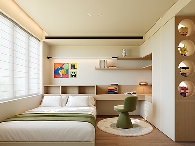 现代榻榻米卧室 次卧 男孩房