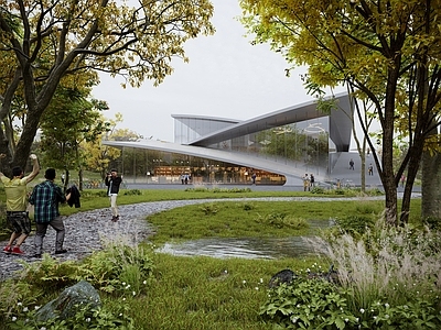 现代图书馆外观 图书馆 民宿 酒店 办公楼 咖啡馆