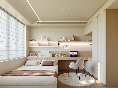 现代榻榻米卧室 儿童房 榻榻米卧室 次卧