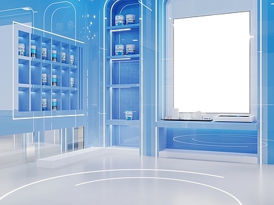 现代极简直播间 直播间 店铺 大商场