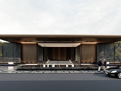 意式轻奢售楼处建筑 成都华发豪宅入口 豪宅入口大门 锦宸赋入口大门 住宅豪宅入口大门