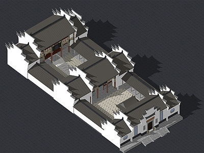 中式复古风格建筑 中式 赣州 祠堂 庭院