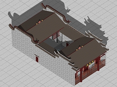中式原木古建筑 中式 山墙 木构 赣州