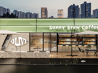 极简侘寂茶餐厅 奶茶店咖啡店门头 露营风餐厅门头 网红打卡店铺门头 网红西餐厅快餐 露营风甜品蛋糕店