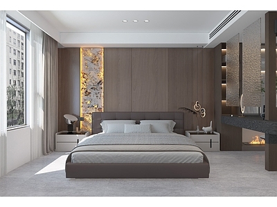 意式轻奢卧室 室内 卧室背景墙 主卧