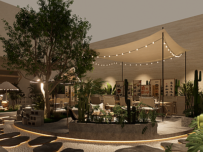 侘寂乡村庭院 诧寂风 咖啡庭院