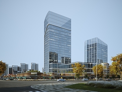 现代办公楼 商业办公楼 商场 商业街