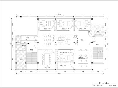 现代开放办公室 开放办公室 独立办公室 总经理办公室 施工图