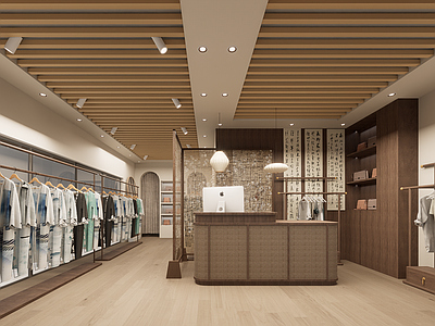 新中式原木服装店 新中式 服装店