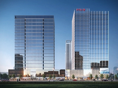 现代其他公共建筑 3D裸眼 现代都市 烟火气 玻璃幕墙