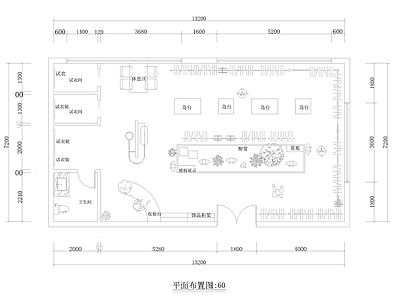 现代服装店 服装店平面图 施工图