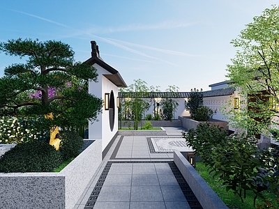 中式新中式乡村庭院 庭院景观 小院景观