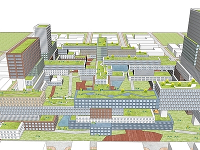 现代鸟瞰规划 城市规划 社区综合体