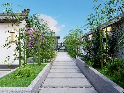 新中式中式乡村庭院 庭院景观 小院景观