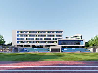 现代学校建筑 现代风格小学