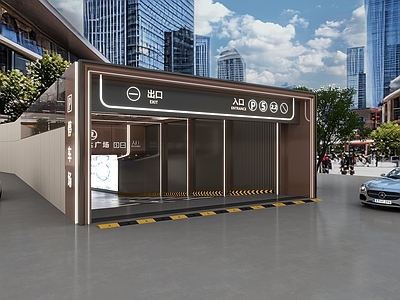 现代轻奢室内停车场 现代轻奢室内停车 停车场入口 车库 车库入口 汽车坡道门头