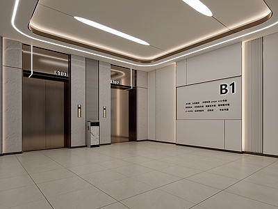 现代轻奢楼梯间 现代商场电梯间 办公电梯间 地下电梯间 电梯前室 酒店电梯间