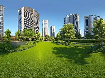 轻奢简约小区HDR hdr 全景花园绿地 社区大花园