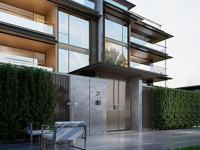 新中式入口大门 合院门头 别墅大门 宋风别墅门头