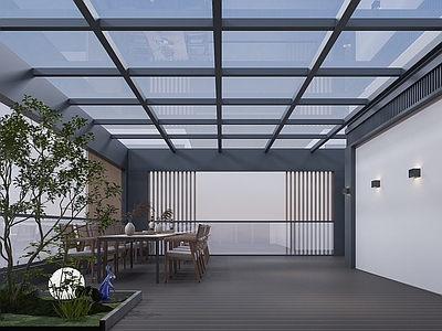 现代阳台 露台休闲区沙发椅