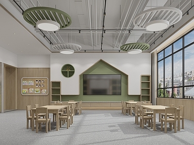 现代幼儿园 幼儿园教室桌椅