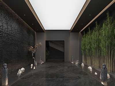 现代足浴店 洗浴门厅过道