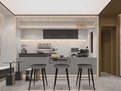 现代奶茶店 奶茶店操作台设备