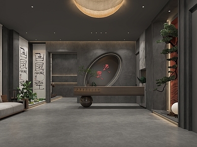 现代其他娱乐空间 酒吧前厅吧台等待