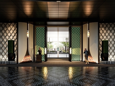 简约意式小区景观 意式酒店住宅入口 示范区前场景观 酒店化示范区景观 酒店会所景观设计